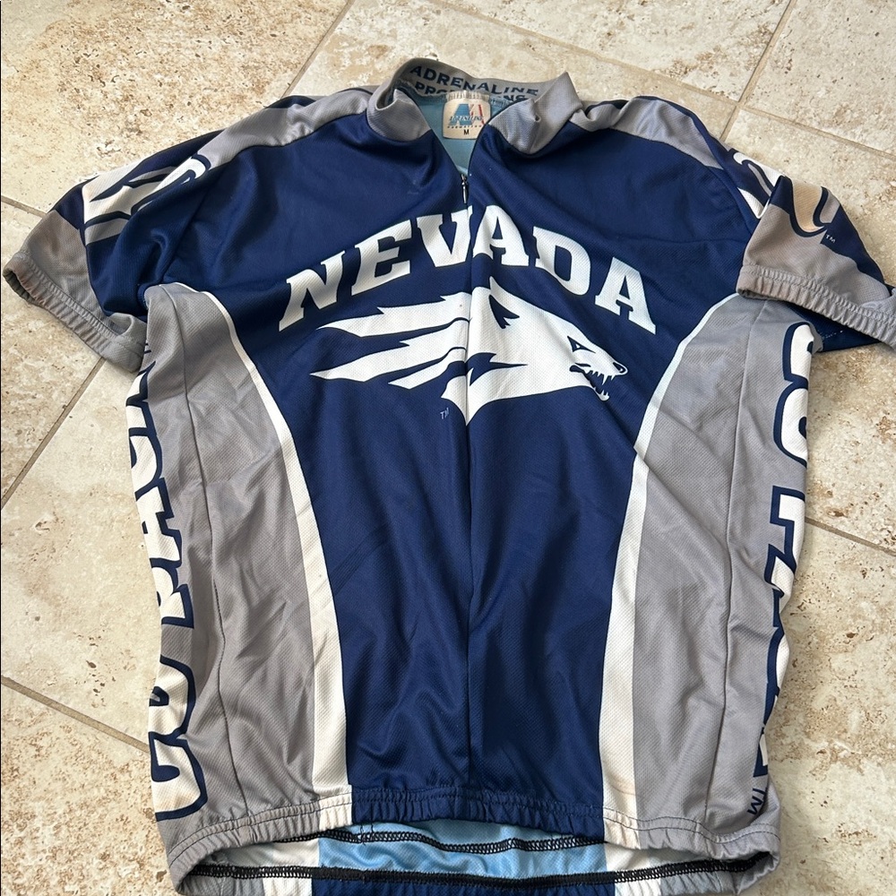 Adrenaline Promotions Nevada Wolf Pack Blue and Gray Men's Short Sleeve Tee
